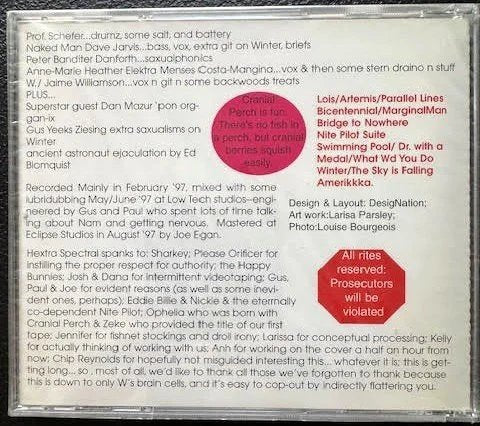 Cranial Perch – Fringe Benefits (CD, 1997–1998, Chemical Studios / 1¢ Production) - Maple City Music
