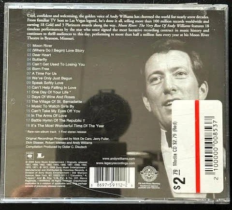 Andy Williams – Moon River: The Very Best Of Andy Williams (Used)Andy Williams – Moon River: The Very Best Of Andy Williams (CD, Compilation, 2009, Columbia / Legacy 88697 59112 2) - Maple City Music