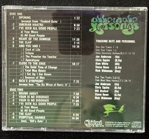 Yes – The Alternate Yessongs (2xCD, Unofficial, Highland HL 003/4Y2) - Maple City Music
