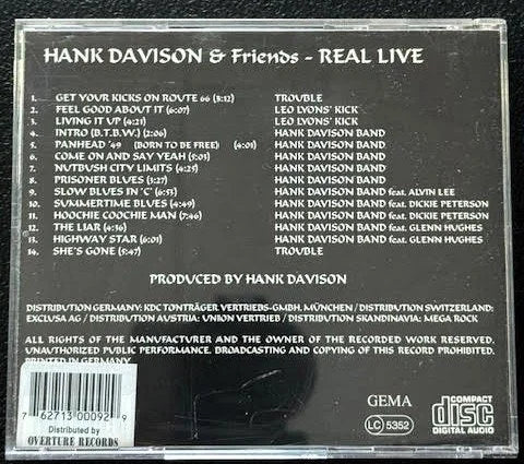 Hank Davison Band, Leo Lyons' Kick, Trouble – Real Live - Hank Davison & Friends (CD, 1995, KDC Records KDC 14000) - Maple City Music
