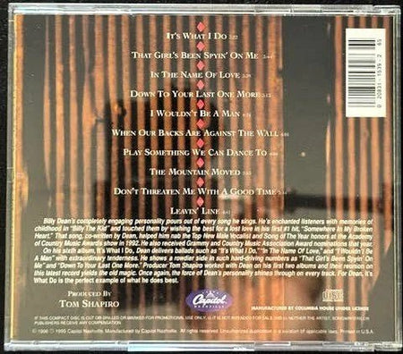 Billy Dean – It's What I Do (Used)Billy Dean – It's What I Do (CD, Album, Club Edition, 1996, Capitol Records Nashville CDP-530525) - Maple City Music