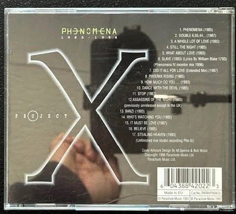Phenomena – Project X 1985 - 1996 (Used) - Maple City Music