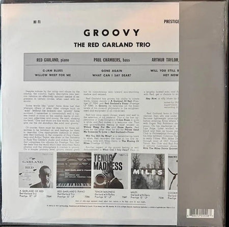 The Red Garland Trio – Groovy (LP, Mono, 180g, Original Jazz Classics Reissue, 2024, Prestige / Craft Recordings CR00719) - Maple City Music