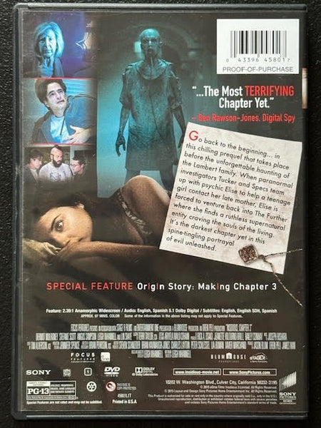 Insidious: Chapter 3 (DVD, 2015, Sony Pictures Home Entertainment) - Maple City Music
