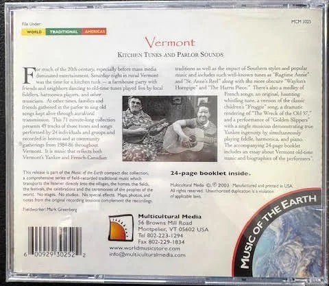 Vermont – Kitchen Tunks & Parlor Songs (New) - Maple City Music