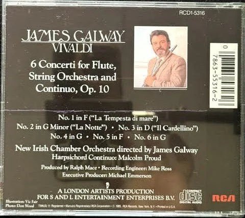 Antonio Vivaldi – 6 Concerti For Flute, String Orchestra And Continuo, Op. 10 (CD, 1989, RCA Red Seal RCD1-5316) - Maple City Music
