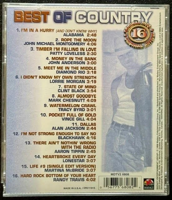 Best Of Country – Original Hits (CD, 1998, Madacy Entertainment MDTV2 6808) - Maple City Music