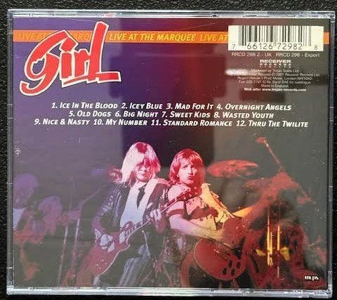Girl – Live At The Marquee (CD, 2001, Receiver Records Limited RRCD 298 Z UK) - Maple City Music