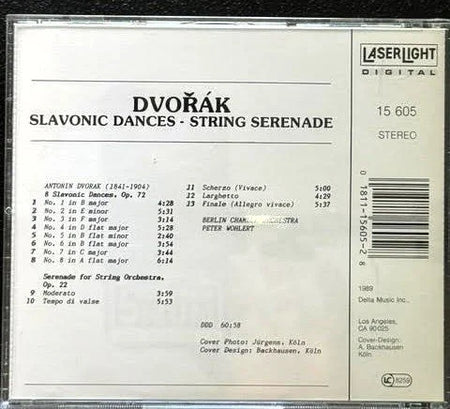 Antonín Dvořák – Slavonic Dances / Serenade For Strings, Op. 22 (CD, 1989, LaserLight Digital 15 605) - Maple City Music