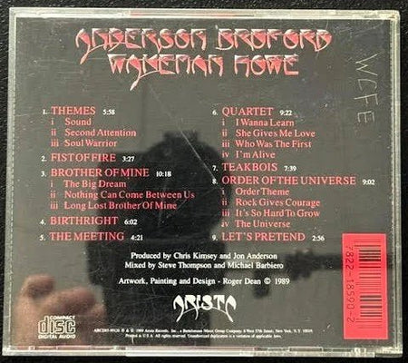 Anderson Bruford Wakeman Howe – Anderson Bruford Wakeman Howe (CD, Album, 1989, Arista ARCD85-90126) - Maple City Music