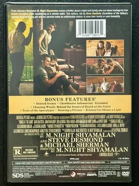 Knock at the Cabin – Collector’s Edition (DVD, 2023, Universal Pictures) - Maple City Music