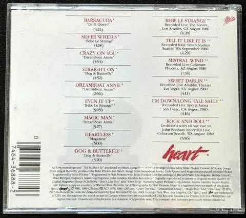 Heart – Greatest Hits / Live (CD, Compilation, Reissue, 1987, Epic EGK 36888) - Maple City Music