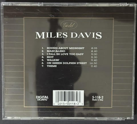 Miles Davis – The Miles Davis Gold Collection (CD, 1992, Digital Dejavu 5-118-2, Italian Unofficial Remastered Release)