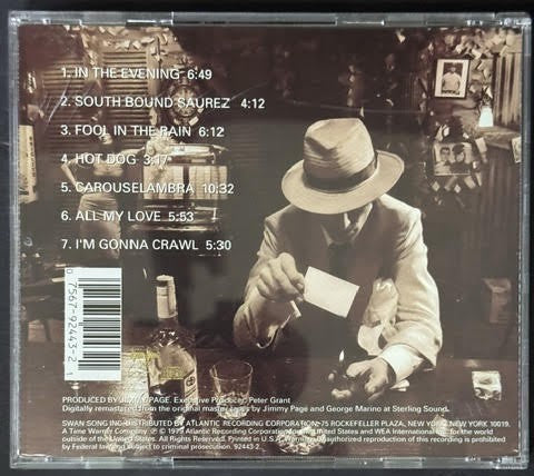 Led Zeppelin – In Through The Out Door (CD, Swan Song 92443-2, BMG Club Edition, Remastered, Cinram Olyphant Pressing)
