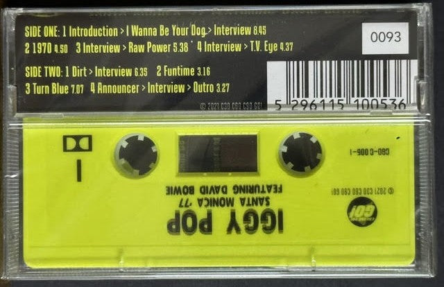 Iggy Pop Featuring David Bowie – Santa Monica ’77 (Cassette, 2022, C30 C60 C90 GO! CGO-C 005)