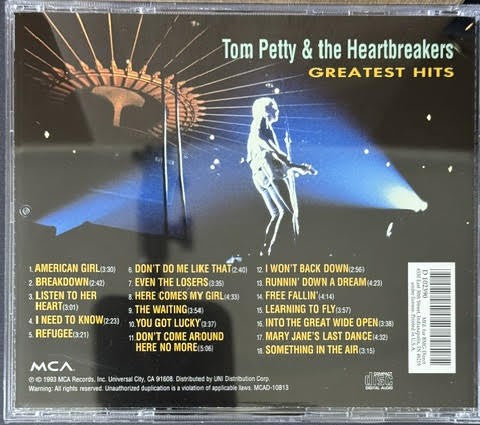 Tom Petty & The Heartbreakers – Greatest Hits (CD, Compilation, BMG Club Edition, JVC First Pressing, 1993, MCA Records MCAD-10813 / D 102390)