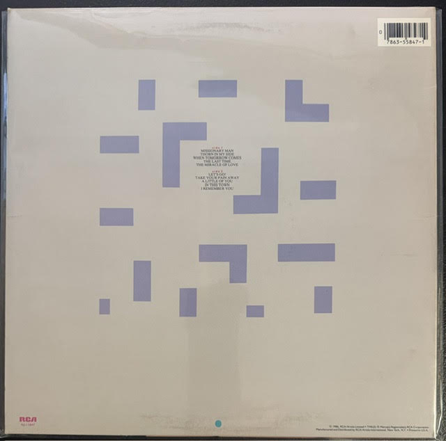 Eurythmics – Revenge (LP, Album, Stereo, Indianapolis Pressing, 1986, RCA AJL1-5847)