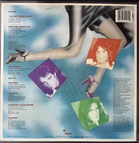 The Babys – Head First (Vinyl LP, 1979, Chrysalis CHR 1195, Santa Maria Pressing)