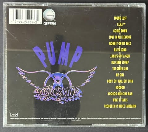 Aerosmith – Pump (CD, 1989, Geffen Records 9 24254-2, Stereo)