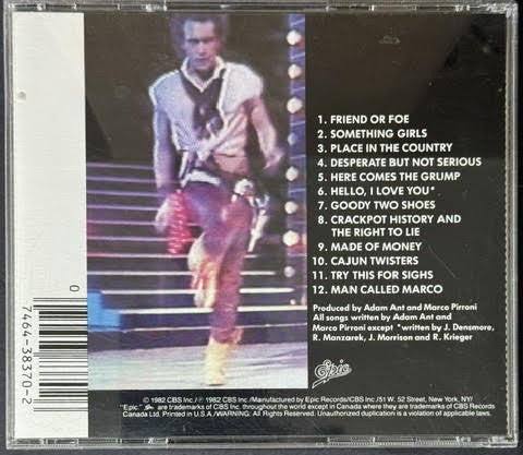 Adam Ant – Friend Or Foe (CD, Album, Reissue, US, Epic EK 38370)