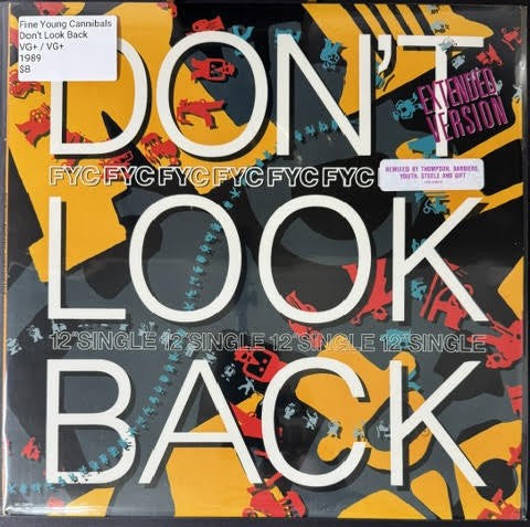 FYC – Don't Look Back (Extended Version) (Vinyl 12" Single, 1989, I.R.S. Records IRS-23979)