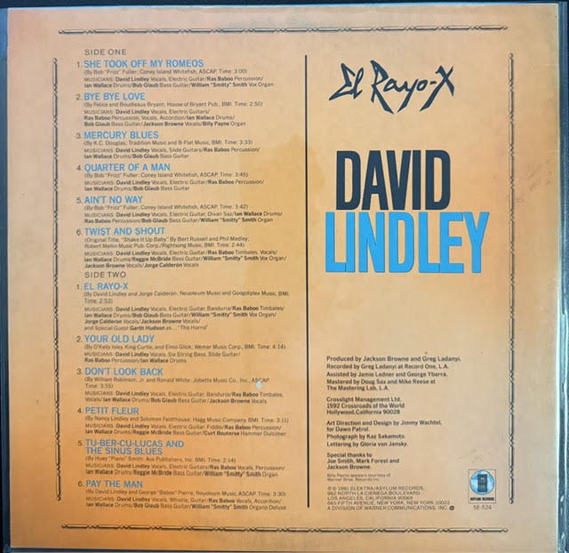David Lindley – El Rayo-X (LP, Album, Stereo, Specialty Pressing, 1981, Asylum Records 5E-524)