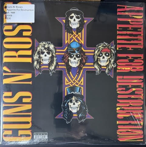 Guns N' Roses – Appetite For Destruction (Vinyl, LP, Album, Reissue, Remastered, Repress, 180 Gram, 2008, Geffen Records GHS 24148)