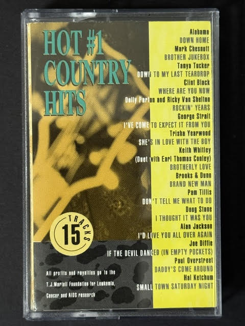 Various – Hot #1 Country Hits (Cassette, 1992, Foundation Records 61004)
