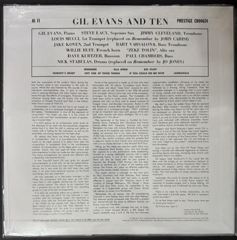 Gil Evans – Gil Evans & Ten (Vinyl LP, 2023, Prestige / Craft Recordings CR00674, RSD Black Friday Limited Edition, AAA Mono, 180g)