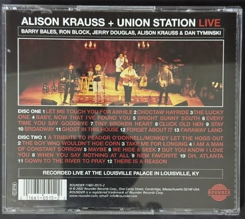 Alison Krauss & Union Station – Live (2xCD, 2002, Rounder Records 11661-0515-2, UML, US)