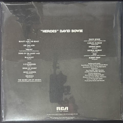 David Bowie – "Heroes" (Vinyl LP, 1977, RCA / RCA Victor AFL1-2522, Waddell Pressing)