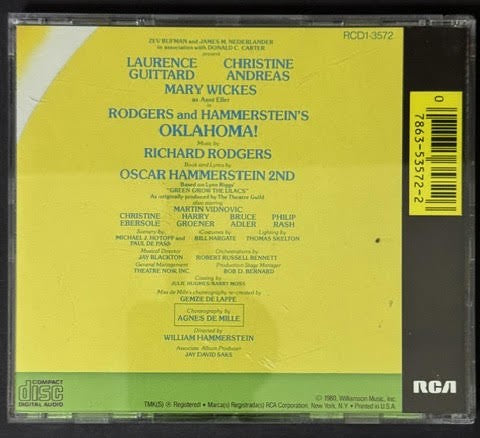 Rodgers & Hammerstein, Laurence Guittard, Christine Andreas, Christine Ebersole – Oklahoma! (CD, 1990, RCA Red Seal RCD1-3572)