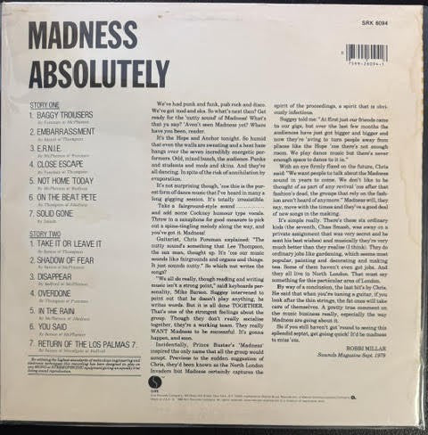 Madness – Absolutely (Vinyl LP, Sire SRK 6094, US Repress, Winchester Pressing)
