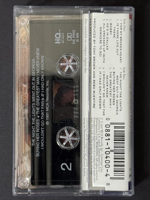 Reba McEntire – For My Broken Heart (Cassette, 1991, MCA Records MCAC-10400)