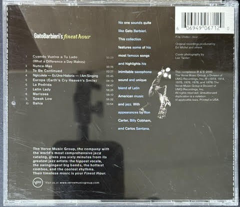 Gato Barbieri – Gato Barbieri's Finest Hour (CD, Compilation, US, Verve 069 490 671-2)