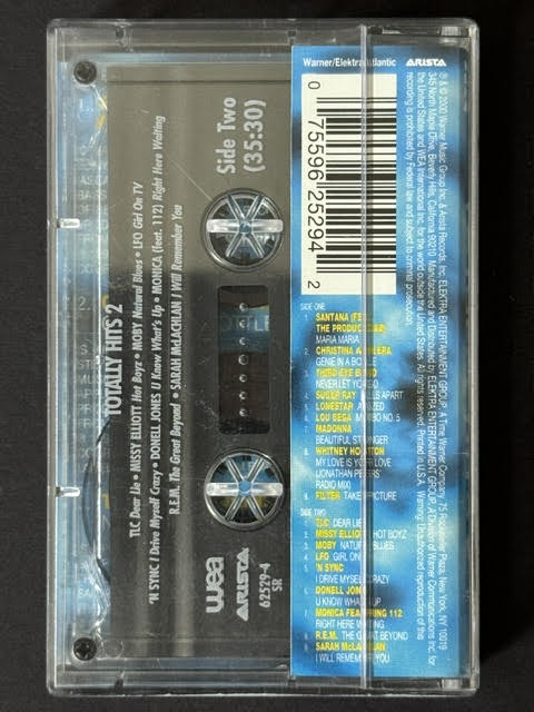 Various – Totally Hits 2 (Cassette, 2000, Arista 07559-62529-4, Specialty Records Corporation)