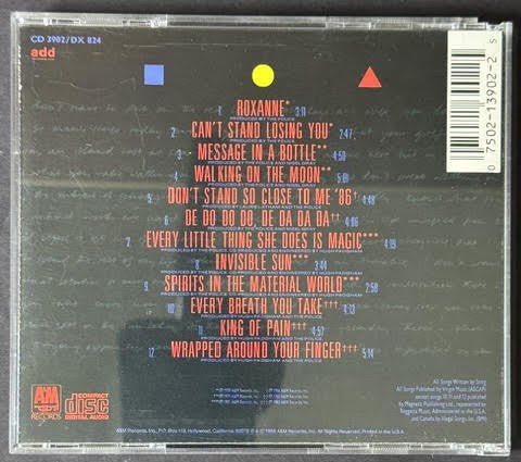 The Police – Every Breath You Take (The Singles) (CD, 1986, A&M Records CD 3902/DX 824, Made in Japan)