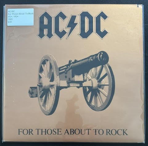 AC/DC – For Those About To Rock (We Salute You) (Vinyl LP, 1981, Atlantic SD 11111, Specialty Pressing, Bob Ludwig Mastering)