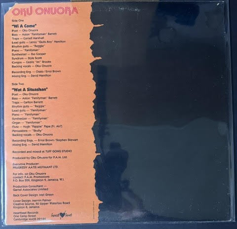 Oku Onuora – Wi A Come / Wat A Situashan (12-Inch, 45 RPM, US Pressing, 1983, Heartbeat Records 12002)