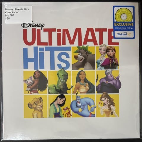 Various – Disney Ultimate Hits (Vinyl LP, Walt Disney Records D003704901, Walmart Exclusive Translucent Yellow Vinyl)