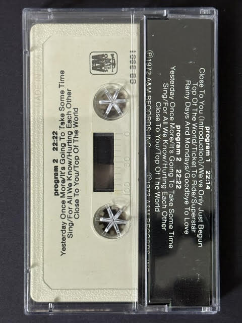 Carpenters – The Singles 1969-1973 (Cassette, A&M Records CS-3601, Dolby System)