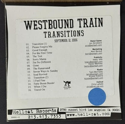 Westbound Train – Transitions (CD-R, 2006, Hellcat Records, Promotional Advance)