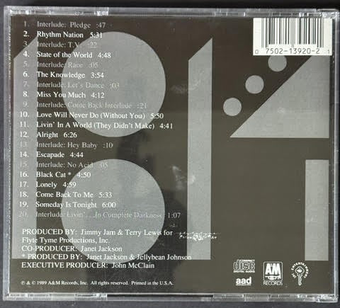 Janet Jackson – Rhythm Nation 1814 (CD, 1989, A&M Records CD 3920, Denon Glass Master)