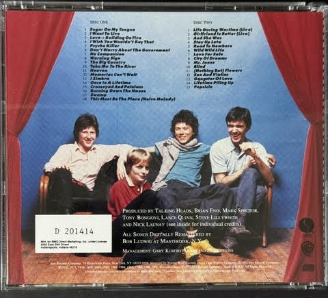 Talking Heads – Popular Favorites 1976-1992: Sand In The Vaseline (2x CD, 1992, Sire/Warner Bros. Records 9 26760-2, BMG Direct Club Edition)
