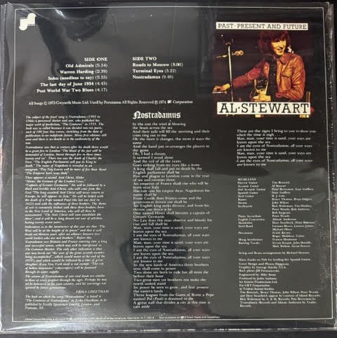 Al Stewart – Past, Present And Future (Vinyl LP, 1974, Janus Records JLS 3063, Sterling Mastering)