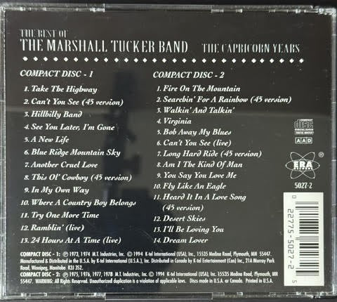 The Marshall Tucker Band – The Best Of The Marshall Tucker Band: The Capricorn Years (2x CD, 1994, Era Records 5027-1 5027-2, Remastered)