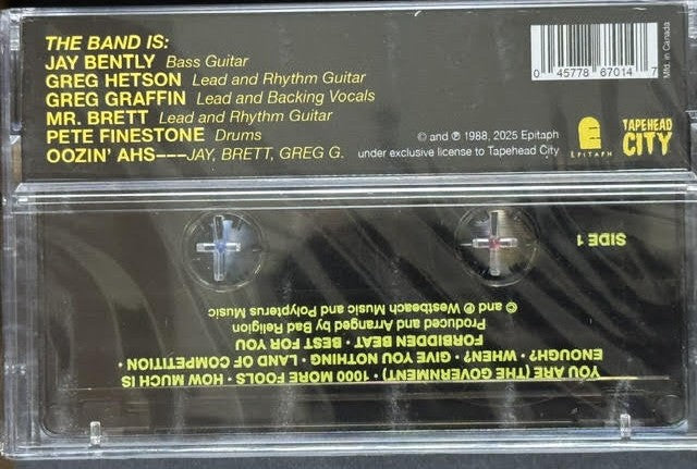Bad Religion – Suffer (Smoke Cassette, 2025, Tapehead City)