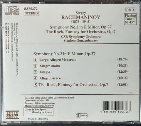Rachmaninov – Symphony No. 2 In E Minor, Op. 27 / The Rock, Op. 7 (CD, 1989, Naxos)