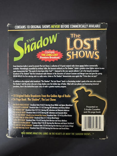 Various – The Shadow: The Lost Shows (5-Cassette Box Set, 1998, GAA Corporation #43503, Limited Edition, Mono)
