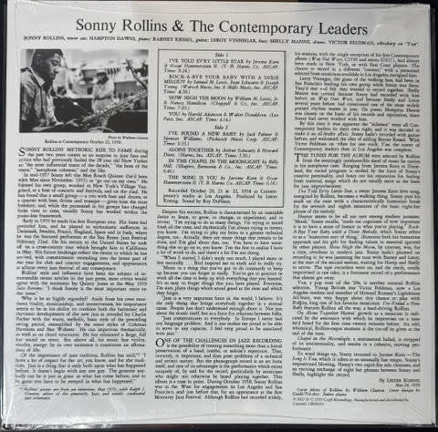 Sonny Rollins – Sonny Rollins And The Contemporary Leaders (Vinyl, LP, Album, Reissue, Stereo, 180 Gram, 2025, Craft Recordings CR00434)